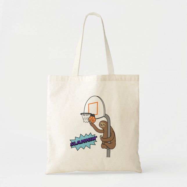 Slammin' Sloth Tote Bag (Front)