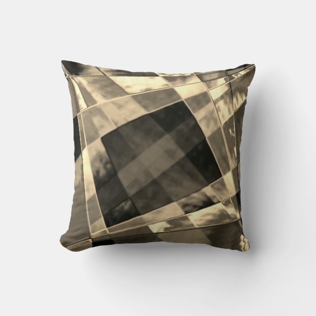 Slanted and frayed rectangles overlapping  throw pillow (Front)