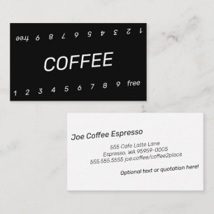 Slanted Double Number Loyalty Coffee Punch-Card