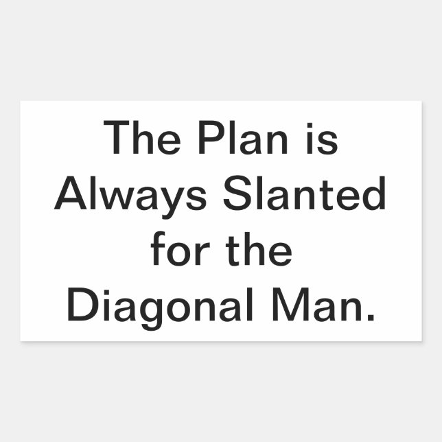 Slanted Plan Diagonal Man Hankamer Artjunkhaus Fun Sticker (Front)