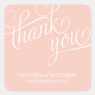 SLANTED WEDDING THANK YOU LABEL