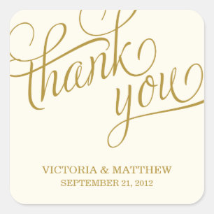 SLANTED WEDDING THANK YOU LABEL
