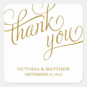 SLANTED   WEDDING THANK YOU LABEL