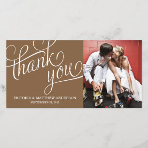 SLANTED WEDDING THANK YOU PHOTO CARD