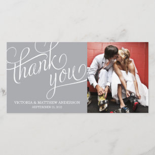 SLANTED WEDDING THANK YOU PHOTO CARD