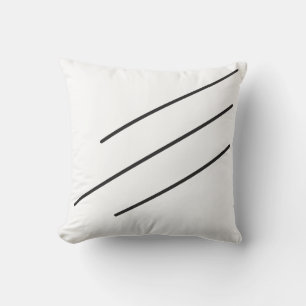 Slanting Black lines Throw Pillow