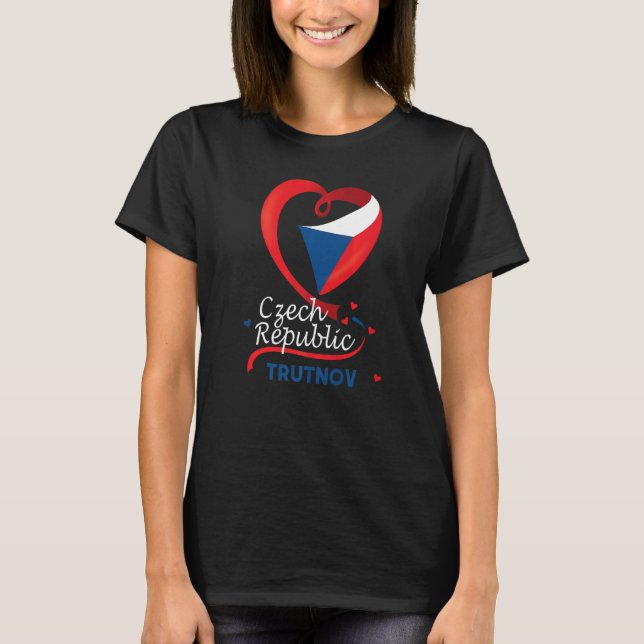 Slany Czech Republic Heart Flag Lion Coat Of Arm E T-Shirt (Front)