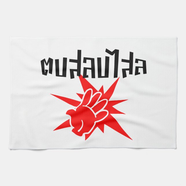 Slap You Silly ☆ Dop Salop Salai in Thai Script ☆ Kitchen Towel (Horizontal)