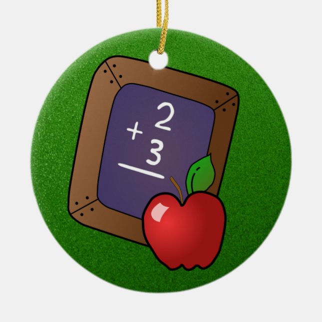 slate and apple ornament (Front)