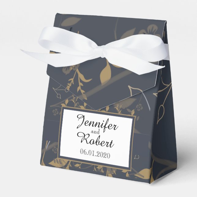 Slate and Gold Natural Wonder Wedding Favour Box (Front Side)