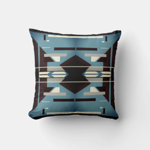 Slate Black Grey Beige Southwest Look Abstract  Throw Pillow