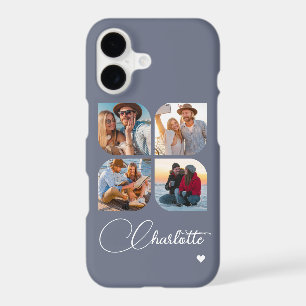 Slate Blue 4 Photo Personalized Name