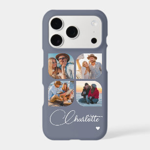 Slate Blue 4 Photo Personalized Name