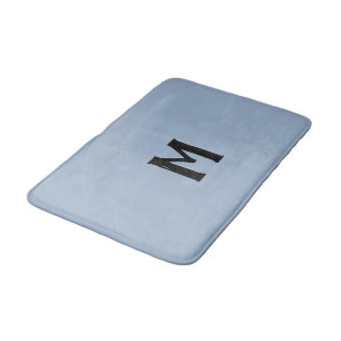 Slate Blue Black Monogram Bath Mat