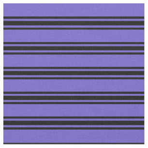 Slate Blue & Black Striped Pattern Fabric