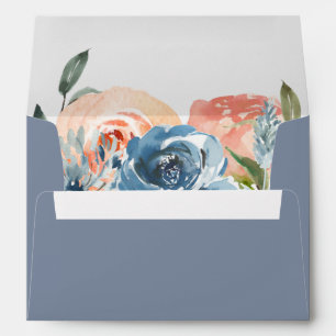 Slate Blue Botanical Personalized Return Address Envelope