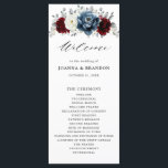 Slate Blue Burgundy White Ivory Floral Wedding  Program<br><div class="desc">Slate,  Burgundy,  White ivory themed floral wedding program featuring elegant bouquet of burgundy,  slate,  dusty blue,  ivory roses and peony flowers and dusty green eucalyptus leaves. Please contact me for any help in customization or if you need any other product</div>