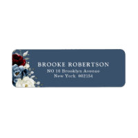 Slate Blue Burgundy White Ivory Return Address Lab