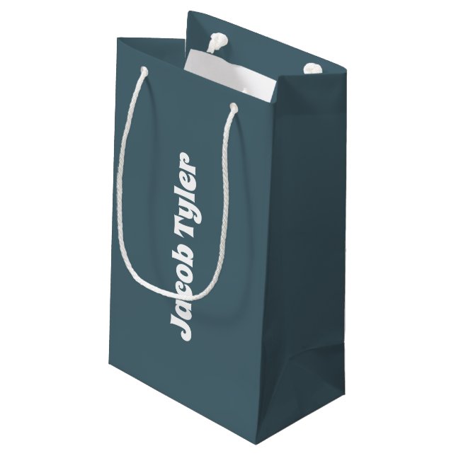 Slate Blue Customizable Gift Bag (Back Angled)