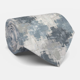Slate Blue Faux Silk Abstract Designer Style Tie