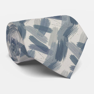 Slate Blue Faux Silk Abstract Designer Style Tie