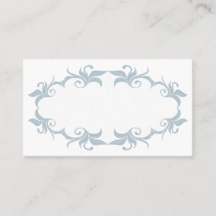 Slate Blue Flourish Wedding Place Cards