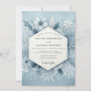 Slate Blue Frosty Wedding Invitation