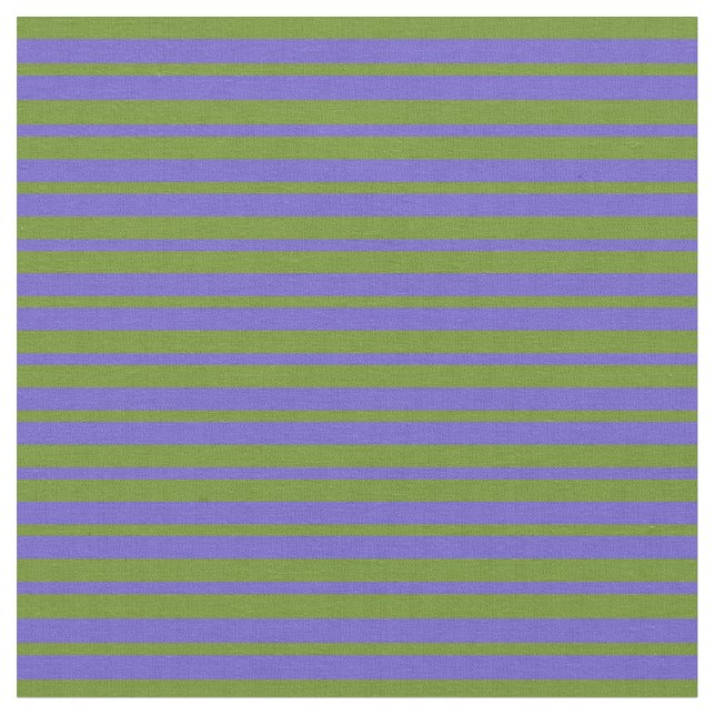 Slate Blue & Green Coloured Stripes/Lines Pattern Fabric (Close Up)