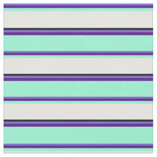 Slate Blue, Indigo, Aquamarine, White, and Black Fabric