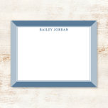 Slate Blue Men's 2-Tone Professional Stationery Card<br><div class="desc">This design features a two-tone frame border with space for a name. Click the customize button if you would like to move/scale the images and further modify the text! Variations of this design, additional colours, as well as coordinating products are available in our shop, zazzle.com/store/doodlelulu. Contact us if you need...</div>