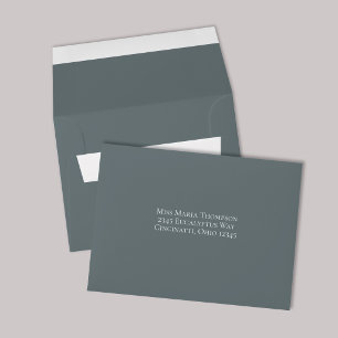 Slate Blue Minimalist Wedding RSVP Envelope