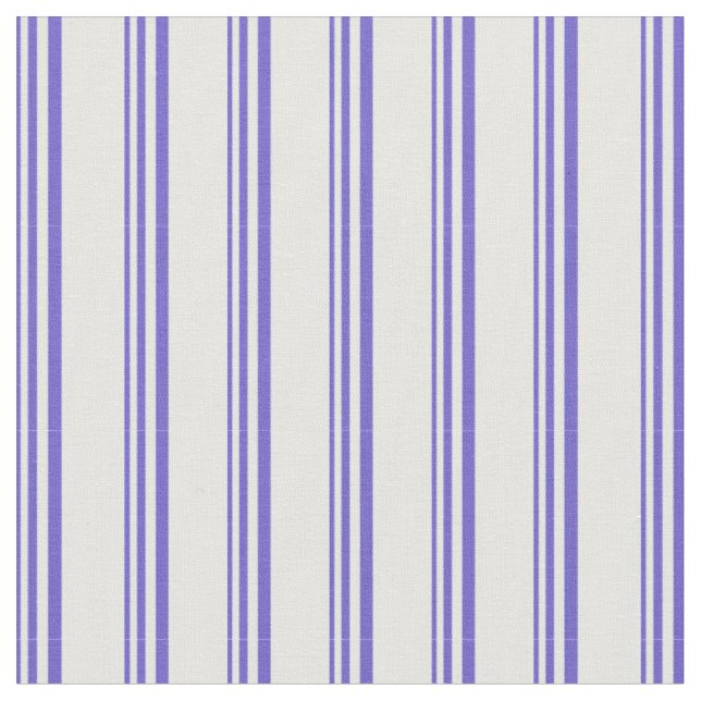 Slate Blue & Mint Cream Coloured Lines Fabric (Close Up)