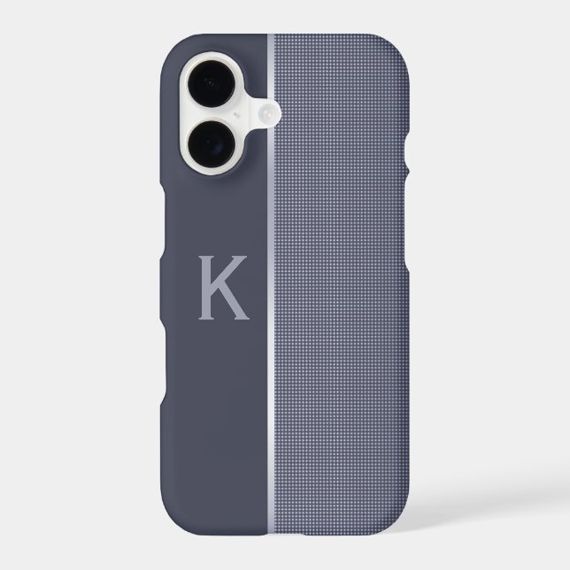 Slate Blue Monogrammed iPhone XS Case (Back)
