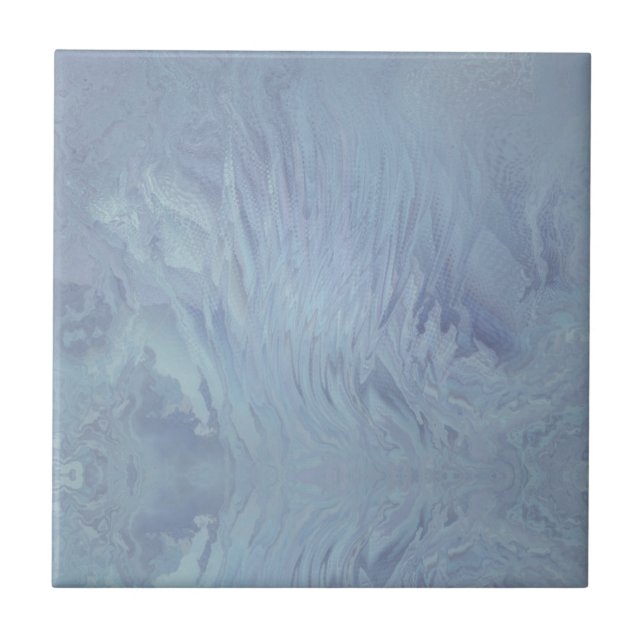 Slate Blue Ocean Wave Calm Water Tile (Front)