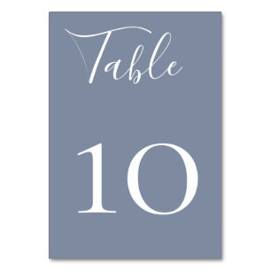Slate Blue Table Number Card