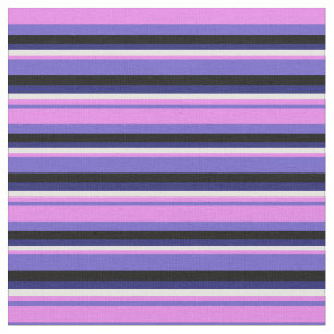 Slate Blue, Violet, White, Midnight Blue & Black Fabric