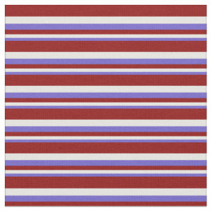 Slate Blue, White & Dark Red Coloured Lines Fabric
