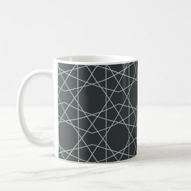 Slate Celadon Geometry Coffee Mug (Left)