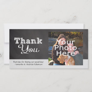 Slate Chalkboard-look Wedding Thank You Card