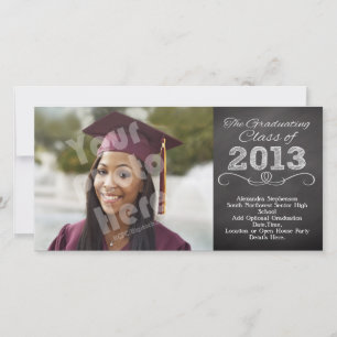 Slate Chalkboard Style Graduation Announcement