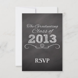 Slate Chalkboard Style Graduation RSVP Card