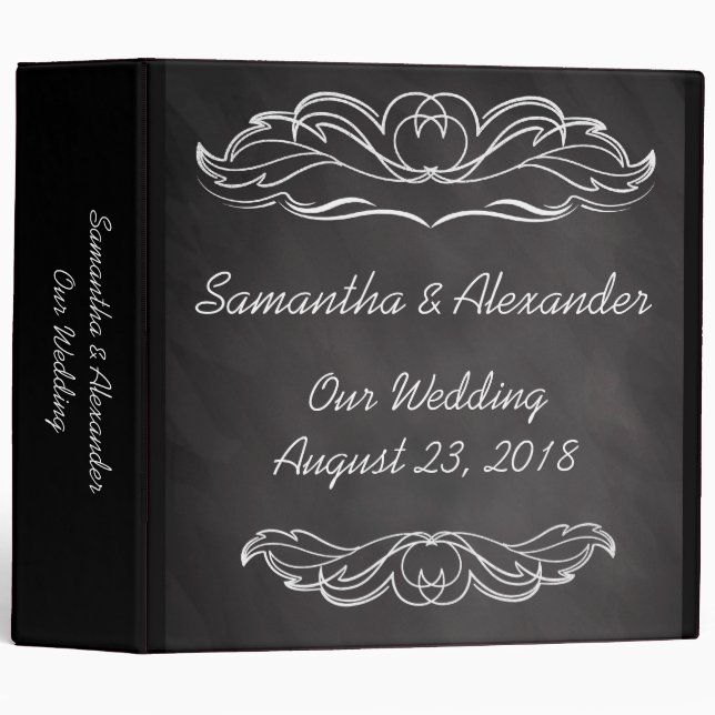 Slate Chalkboard Wedding Binder (Front/Spine)