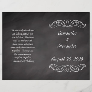 Slate Chalkboard Wedding Program