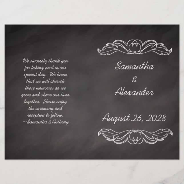 Slate Chalkboard Wedding Program (Front)