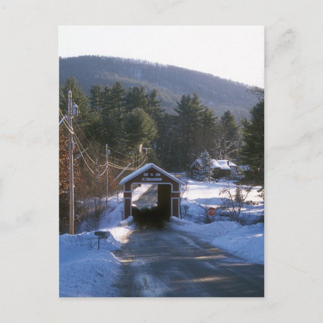 Slate Covered Bridge, Swanzey NH Postcard (Front)