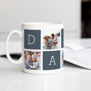 Slate Custom Daddy 5 Photo Collage Coffee Mug