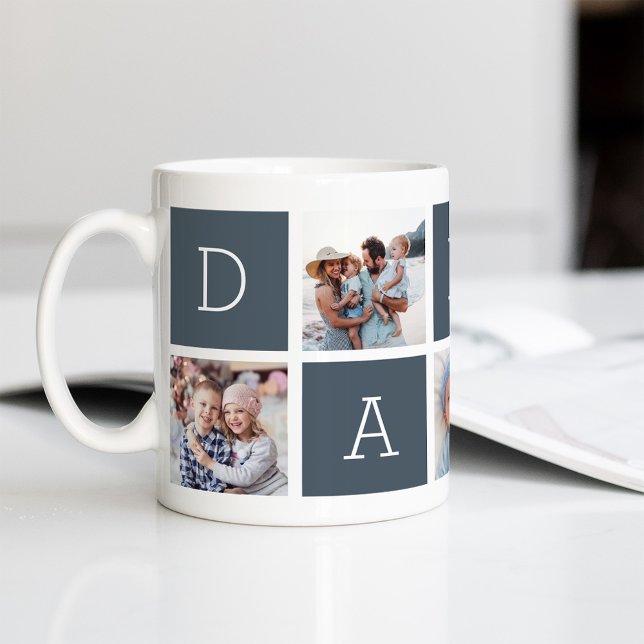 Slate | Custom Daddy 5 Photo Collage Coffee Mug (Creator Uploaded)