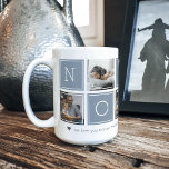 Slate | Custom Nonno 5 Photo Colorblock Collage Coffee Mug<br><div class="desc">Create a sweet keepsake for a beloved Nonno this Father's Day with this simple design that features five of your favourite square Instagram photos, arranged in a collage layout with alternating squares of slate blue spelling out "Nonno." Personalize with favourite photos of his grandchildren, and add a custom message along...</div>