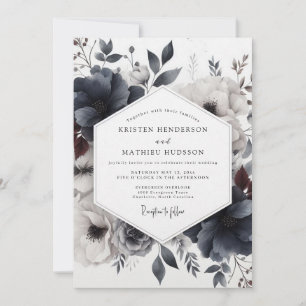 Slate Dusky Bloom Wedding Invitation