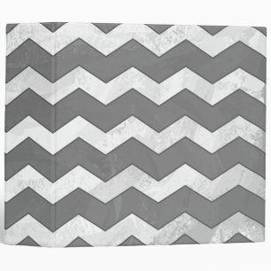 Slate Gray Chevron Pattern Binder